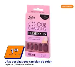 Action Uñas postizas que cambian de color oferta