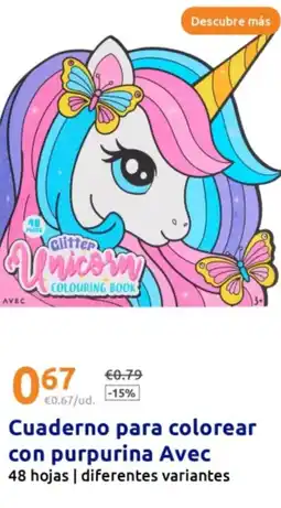 Action Cuaderno para colorear con purpurina Avec oferta