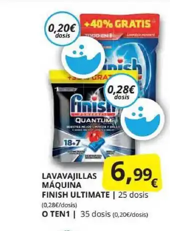 Supermercados MAS Finish Lavavajillas Máquina Ultimate O Ten1 oferta