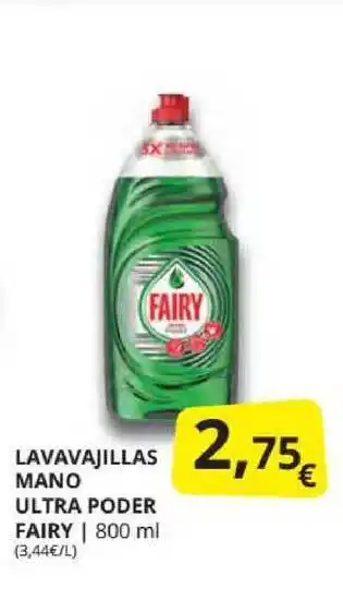 Supermercados MAS Fairy Lavavajillas Mano Ultra Poder 800ml oferta