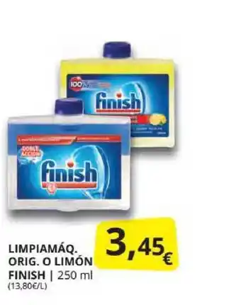 Supermercados MAS Finish Limpiamáq. Orig. O Limón 250ml oferta