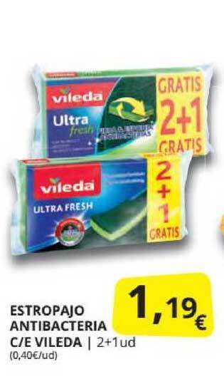 Supermercados MAS Vileda Estropajo Antibacteria C-e 2+1 ud oferta