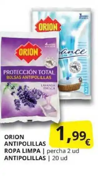Supermercados MAS Orion Antipolillas Ropa Limpa Antipolillas 20ud oferta