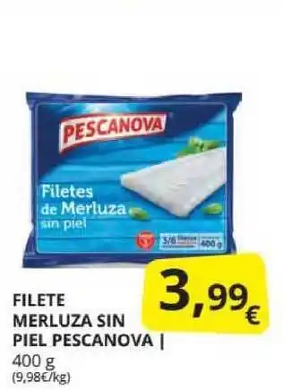 Supermercados MAS Pescanova Filete Merluza Sin Piel 400g oferta