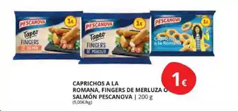 Supermercados MAS Caprichos A La Romana, Fingers De Merluza O Salmón Pescanova 200g oferta
