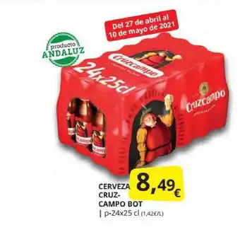 Supermercados MAS Cerveza Cruzcampo Bot oferta