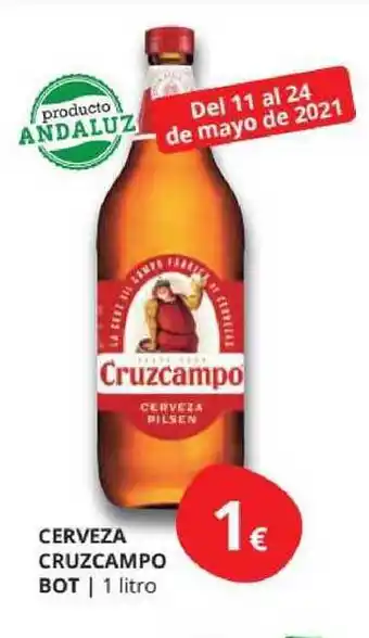 Supermercados MAS Cruzcampo Cerveza Bot 1 litro oferta