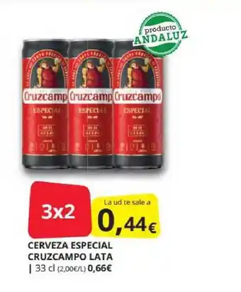 Supermercados MAS Cruzcampo Cerveza Especial Lata 33cl oferta