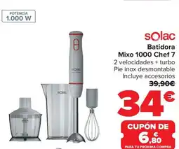 Carrefour SOLAC Batidora Mixo 1000 Chef 7 oferta
