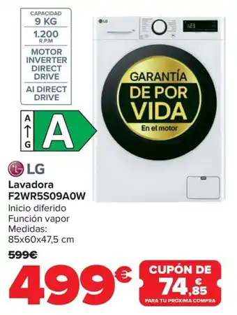 Carrefour LG Lavadora F2WR5S09AOW oferta