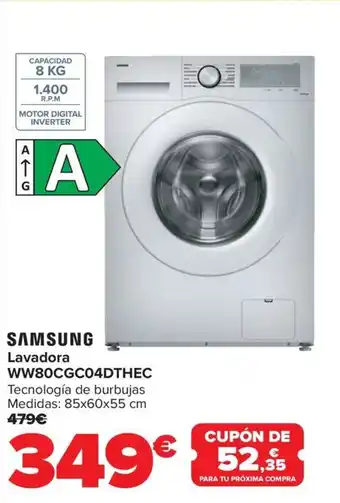 Carrefour SAMSUNG Lavadora WW80CGC04DTHEC oferta