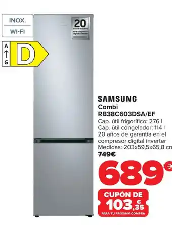 Carrefour SAMSUNG Combi RB38C603DSA/EF oferta