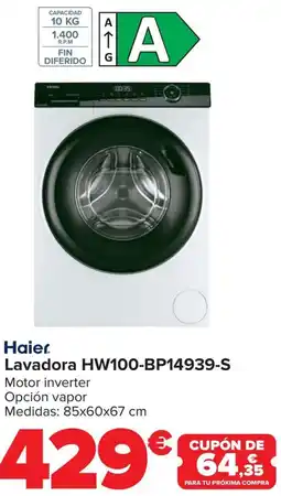 Carrefour HAIER Lavadora HW100-BP14939-S oferta