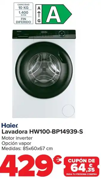 Carrefour HAIER Lavadora HW100-BP14939-S oferta