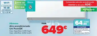 Carrefour HISENSE Aire acondicionado Uni Pure12K oferta