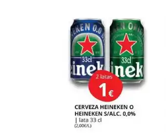Supermercados MAS Cerveza Heineken O Heineken S-alc. 0.0% oferta