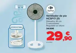 Carrefour Ventilador de pie HCSF17-25 oferta