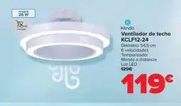 Carrefour KLINDO Ventilador de techo KCLF12-24 oferta