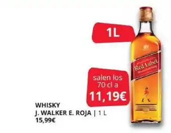 Supermercados MAS Whisky J. Walker E. Roja 1L oferta