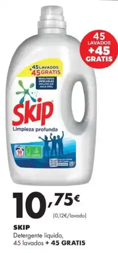 Supermercados Lupa SKIP Detergente líquido, 45 lavados + 45 GRATIS oferta