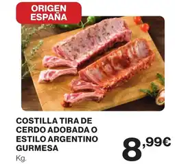 Supercor Costilla tira de cerdo adobada o estilo argentino gurmesa oferta