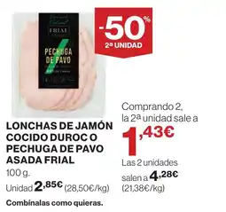 Supercor Lonchas de jamón cocido duroco pechuga de pavo asada frial oferta