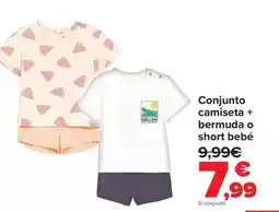 Carrefour Conjunto camiseta + bermuda o short bebé oferta