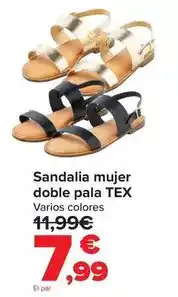 Carrefour Tex - sandalia mujer doble pala oferta