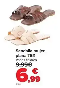 Carrefour Tex - sandalia mujer plana oferta