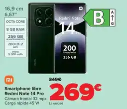 Carrefour Xiaomi - smartphone libre redmi note 14 pro oferta