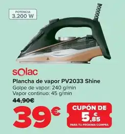 Carrefour Solac - plancha de vapor pv2033 shine oferta