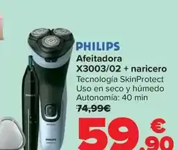Carrefour Philips - afeitadora x3003/02 + naricero oferta