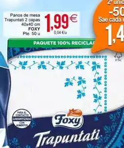 Plenus Supermercados Foxy - panos de mesa trapuntati 2 capas oferta