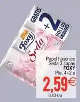 Plenus Supermercados Foxy - papel hixiénico seda 3 capas oferta
