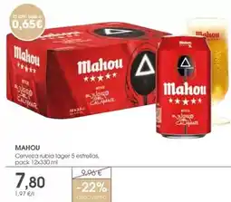 Supermercados Plaza Mahou - cerveza rubia lager 5 estrellas oferta