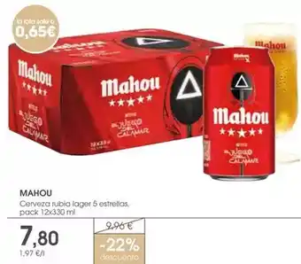 Supermercados Plaza Mahou - cerveza rubia lager 5 estrellas oferta
