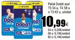 FROIZ Dodot - panal azul t54, t4 58 u o t3 62 u, unidad oferta