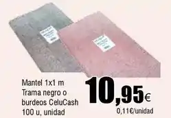 FROIZ Mantel 1x3 m trama negro o burdeos celucash 100 u, unidad oferta
