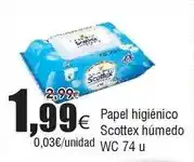 FROIZ Scottex - papel higiénico húmedo wc 74 u oferta