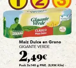 Gadis Gigante verde - maiz dulce on grano oferta