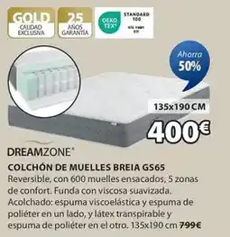 JYSK Dreamzone - colchón de muelles gs65 oferta