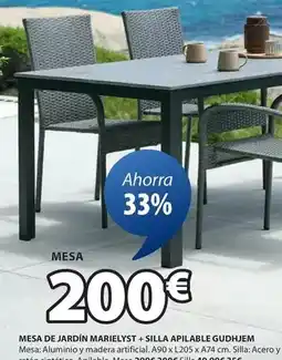 JYSK Mesa de jardín marie lyst + silla apilable oferta