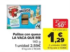 Carrefour Market La vaca que ríe - palitos con queso oferta