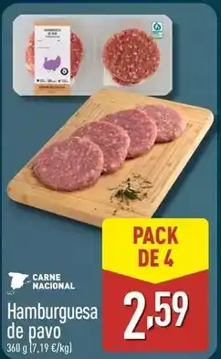 ALDI Hamburguesa de pavo oferta
