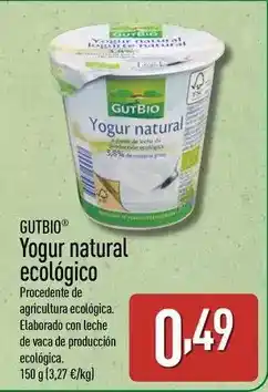 ALDI Gutbio - yogur natural ecologico oferta