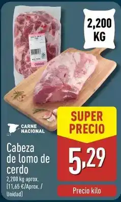 ALDI Cabeza de lomo de cerdo oferta