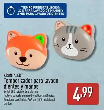 ALDI Krontaler - temporizador para lavado dientes y manos oferta