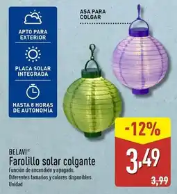 ALDI Belavi - farolillo solar colgante oferta