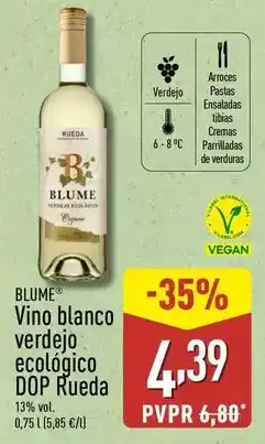 ALDI Blume - vino blanco verdejo ecologico dop rueda oferta