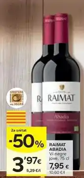 Caprabo Raimat abadia - vi negre jove oferta